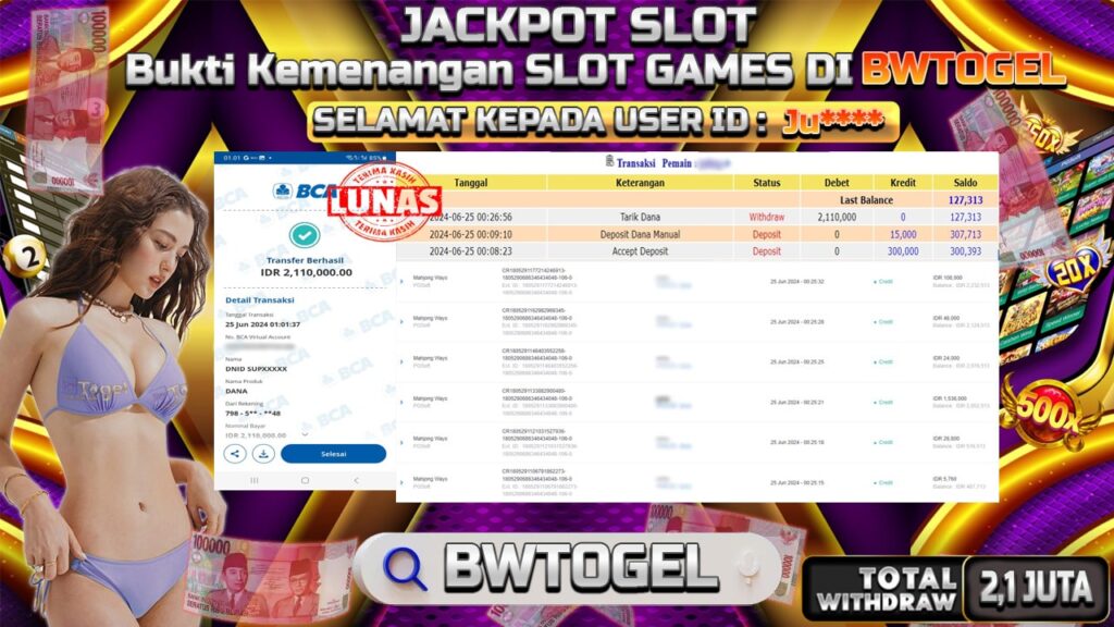 BUKTI JACKPOT SLOT MAHJONG WAYS TERPERCAYA DI INDONESIA TGL 25-06-2024