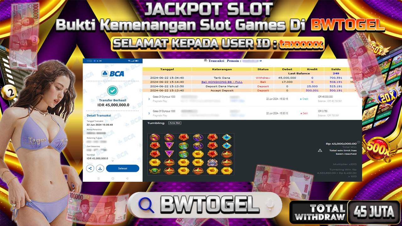 BUKTI JACKPOT SLOT GATES OF OLYMPUS 1000 TERPERCAYA DI INDONESIA TGL 22-06-2024