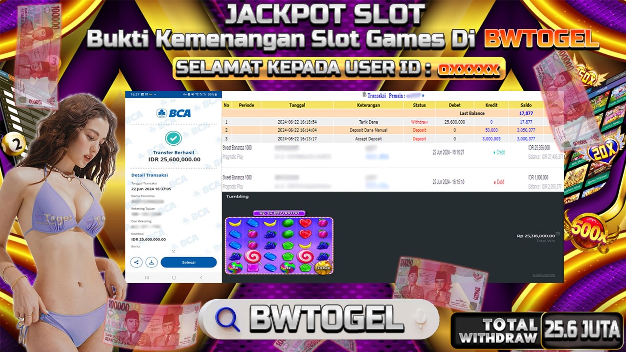 BUKTI JACKPOT SLOT SWEET BONANZA 1000 TERPERCAYA DI INDONESIA TGL 22-06-2024