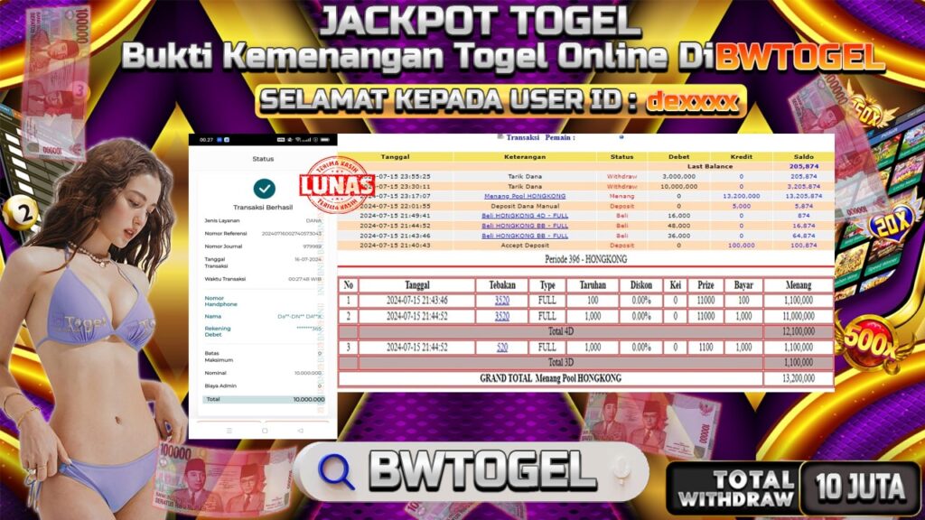 BUKTI JACKPOT TOGEL POOL HONGKONG TERPERCAYA DI INDONESIA TGL 16-07-2024