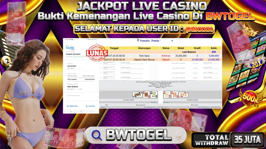 BUKTI JACKPOT SPEED BACCARAT 16 TERPERCAYA DI INDONESIA TGL 26-07-2024