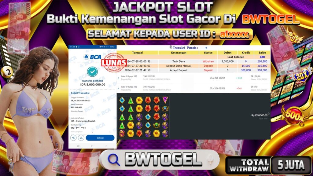 BUKTI JACKPOT SLOT GATES OF OLYMPUS 1000 TERPERCAYA DI INDONESIA TGL 28-07-2024