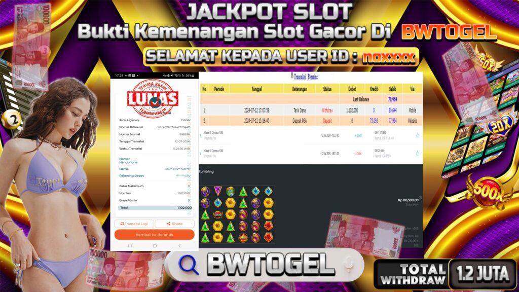 BUKTI JACKPOT SLOT GATES OF OLIYMPUS 1000 TERPERCAYA DI INDONESIA TGL 12-07-2024