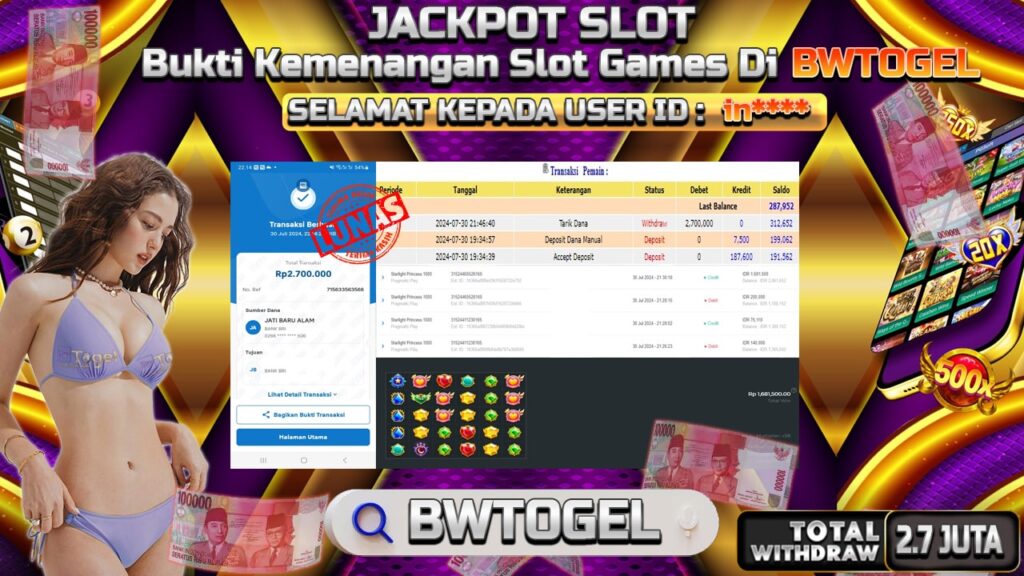 BUKTI JACKPOT SLOT STARLIGHT PRINCESS 1000 TERPERCAYA DI INDONESIA TGL 30-07-2024